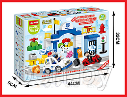 HM075-1 Конструктор Huimei "Полицейский участок", 51 деталь, крупные детали, Аналог Lego Duplo