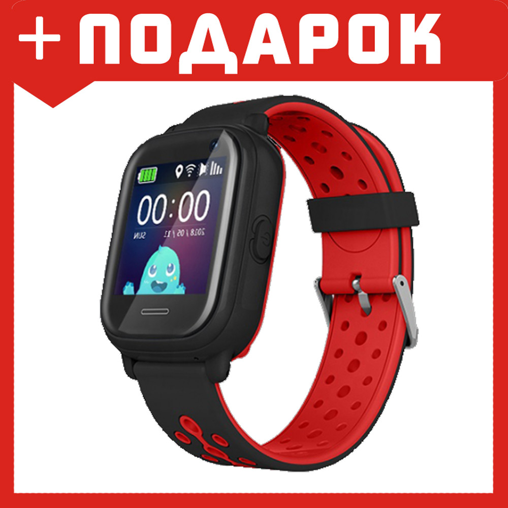 Детские GPS часы Wonlex KT04 с камерой (черно-красный) - фото 1 - id-p110163753