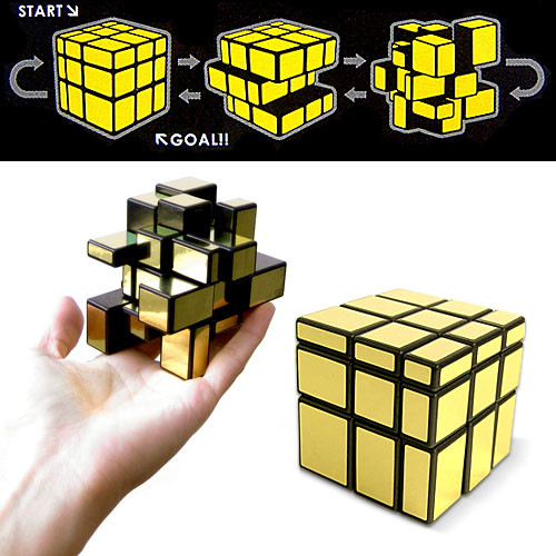 Зеркальный Кубик-головоломка 3х3 Серебро золото - фото 4 - id-p110263686
