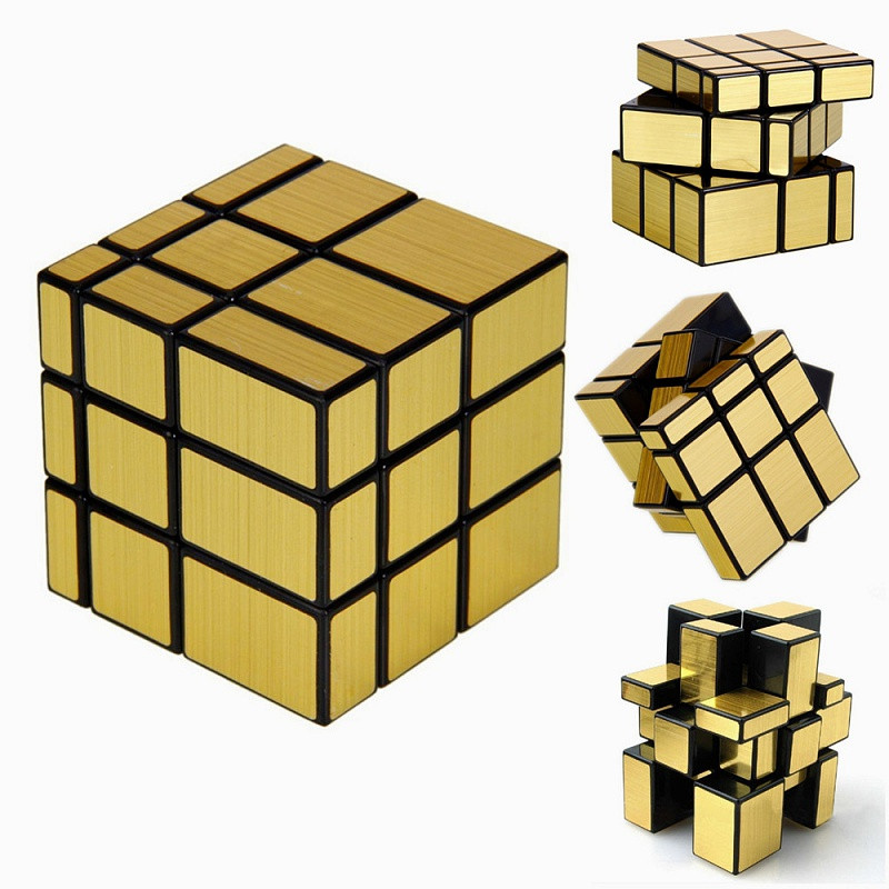 Зеркальный Кубик-головоломка 3х3 Серебро золото - фото 1 - id-p110263686