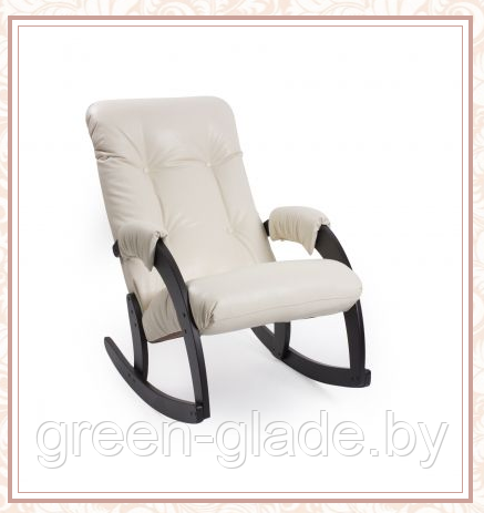 Кресло-качалка Green Glade модель 67 каркас Венге, экокожа Vegas Lite Marfil