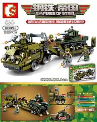 Конструктор Американский Танк + транспортер, 5 минифигурок, 101391 Sembo, аналог LEGO