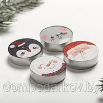 Свечи чайные «Дед Мороз и его друзья», набор 4 шт., фото 3