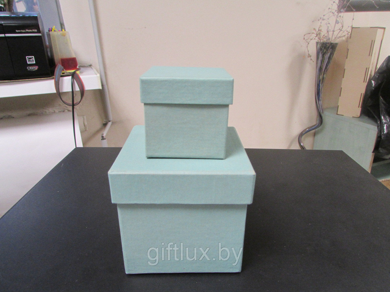 Набор Коробок Кубик "Однотон" (2 шт.) 5*5*5 см, 8*8*8 см мята