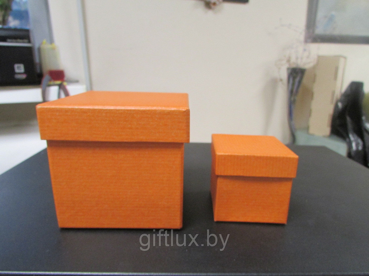 Набор Коробок Кубик "Однотон" (2 шт.) 5*5*5 см, 8*8*8 см оранж