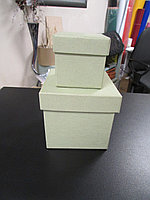 Набор Коробок Кубик "Однотон" (2 шт.) 5*5*5 см, 8*8*8 см фисташки