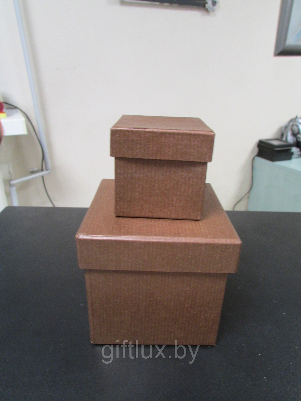 Набор Коробок Кубик "Однотон" (2 шт.) 5*5*5 см, 8*8*8 см шоколад
