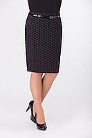 Женская осенняя черная деловая большого размера юбка ELITE MODA 3488 50р.