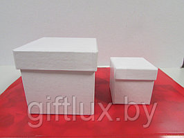 Набор Коробок Кубик "Однотон" (2 шт.) 5*5*5 см, 8*8*8 см белый