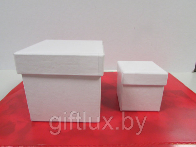 Набор Коробок Кубик "Однотон" (2 шт.) 5*5*5 см, 8*8*8 см белый, фото 2