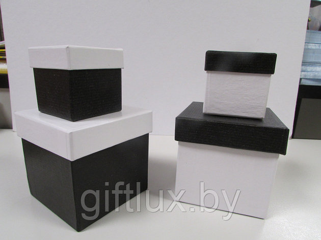 Набор Коробок Кубик "Однотон" (2 шт.) 5*5*5 см, 8*8*8 см домино, фото 2