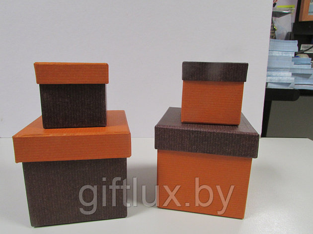 Набор Коробок Кубик "Однотон" (2 шт.) 5*5*5 см, 8*8*8 см мирабелла, фото 2