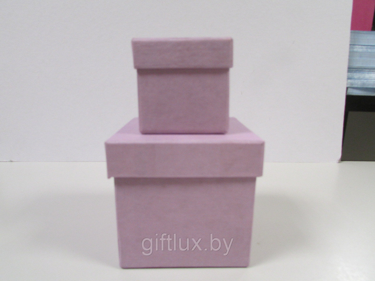 Набор Коробок Кубик "Однотон" (2 шт.) 5*5*5 см, 8*8*8 см лаванда - фото 1 - id-p110319414