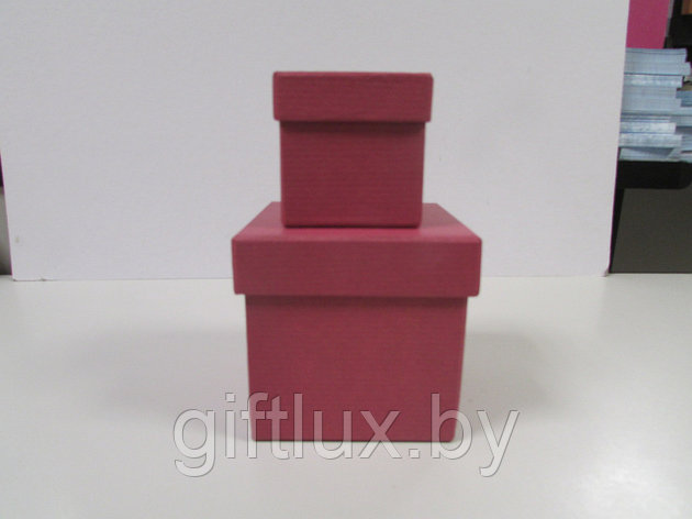 Набор Коробок Кубик "Однотон" (2 шт.) 5*5*5 см, 8*8*8 см пион, фото 2