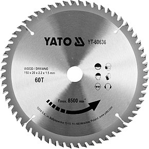 Диск пильный по дереву. 190*20*60Т"Yato" YT-60636, фото 2
