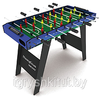 Комнатная игра "Футбол", стол на ножках синий с чёрым, 8 стержней, арт.20615B