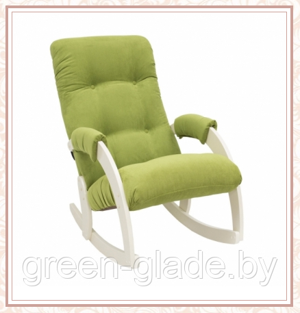 Кресло-качалка Green Glade модель 67 каркас Дуб шампань, ткань Verona Apple Green