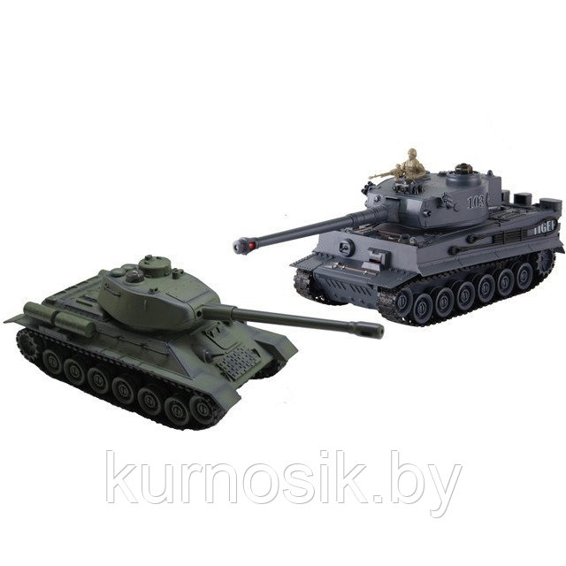 Танковый бой игрушечный на р/у 1:28 T34 и Tiger 99824 - фото 3 - id-p110342914