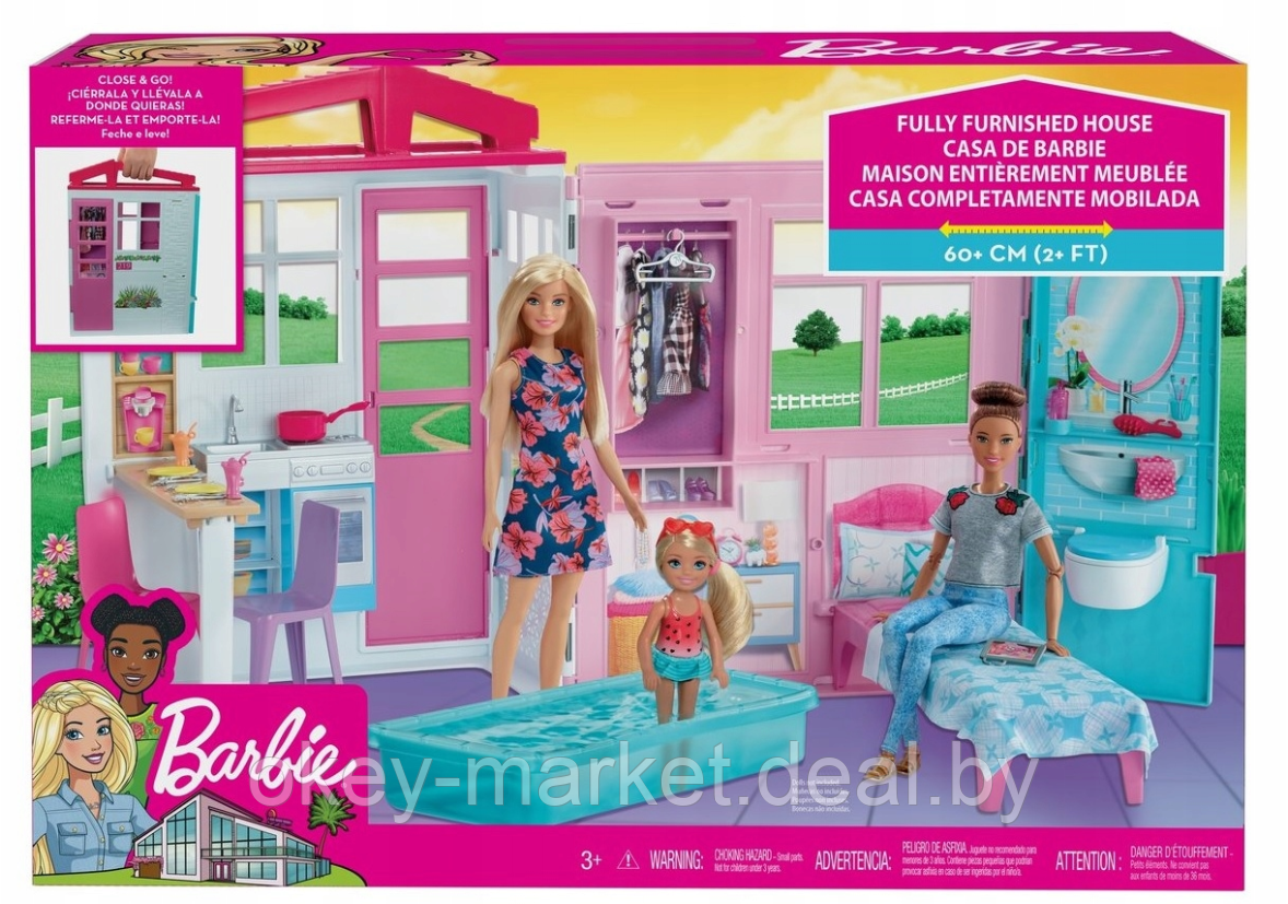 Портативный дом Barbie с мебелью и аксессуарами FXG54 - фото 2 - id-p110344623