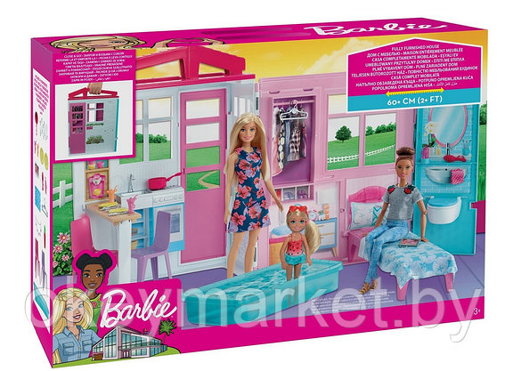 Портативный дом Barbie с мебелью и аксессуарами FXG54, фото 3