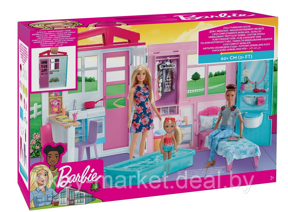 Портативный дом Barbie с мебелью и аксессуарами FXG54 - фото 3 - id-p110344623