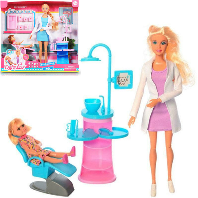 Кукла Defa Lucy 8408 Стоматолог с ребенком и аксессуарами - фото 1 - id-p110344714