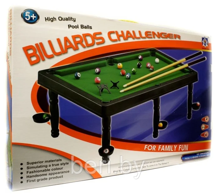 66737 Бильярд, стол игровой в бильярд, Junfa toys, 49x79х24 cм - фото 2 - id-p110346253