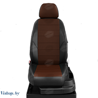 Автомобильные чехлы для сидений Nissan Navara джип-пикап. ЭК-11 шоколад/чёрный