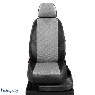 Автомобильные чехлы для сидений Nissan Navara джип-пикап. ЭК-07 серый/чёрный-R-sgr