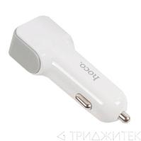 Автомобильное зарядное устройство Hoco z23 с кабелем для Apple iPhone Lightning 2 в 1, белый
