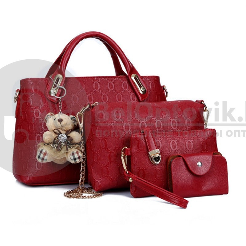 Комплект сумочек Fashion Bag под кожу питона 6в1 Чёрний - фото 9 - id-p110370003