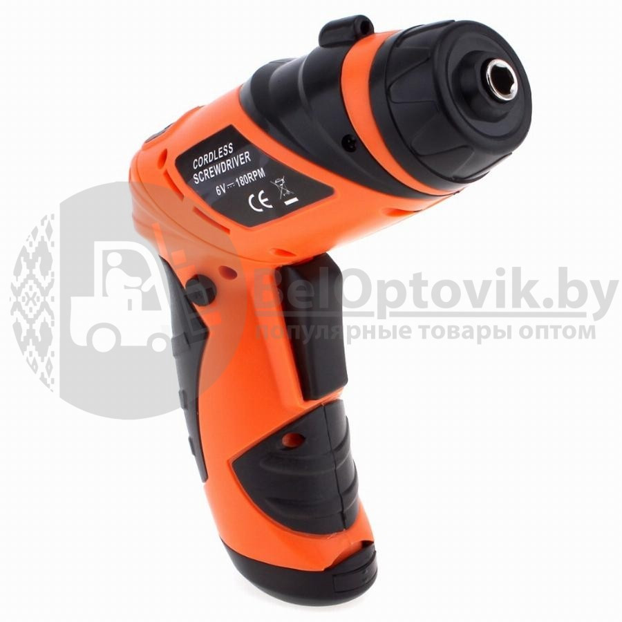 Шуруповерт X-Power Cordless Screwdriver на батарейках с набором бит KCS-616 Оранжевый - фото 9 - id-p110370209