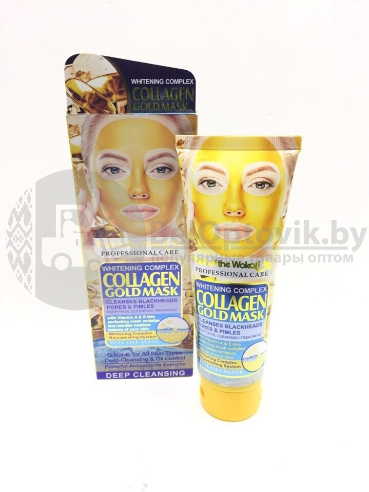 Маска-пленка с коллагеном и золотом Fruit of the Wokali Collagen Gold Mask 130 мл - фото 2 - id-p110370249