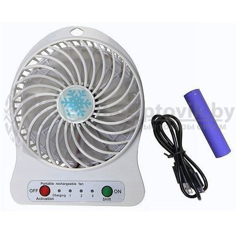 Мини вентилятор USB Fashion Mini Fan, 3 скорости обдува (заряжается от USB) Белый - фото 9 - id-p93848868