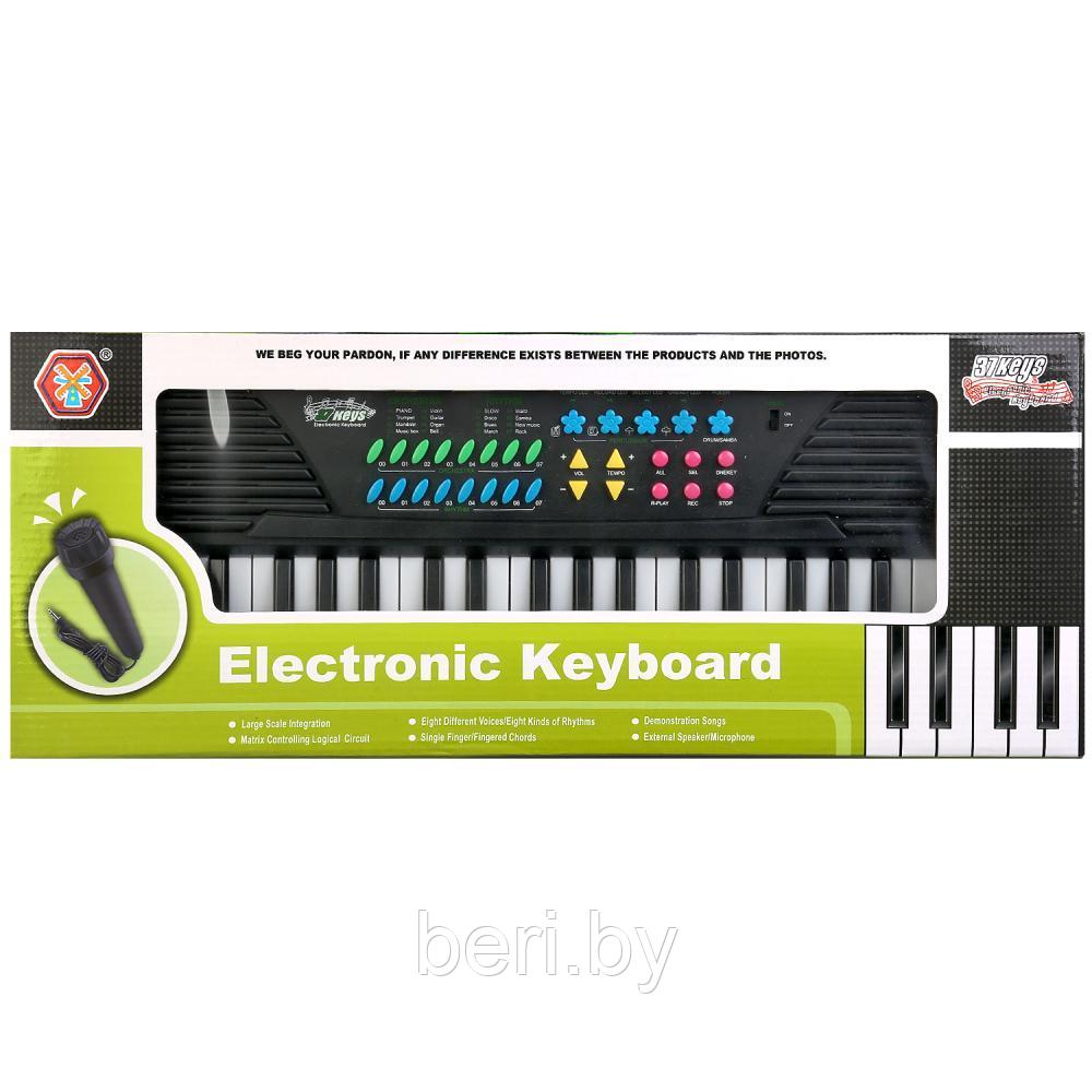 TX-3118 Синтезатор пианино, работает от сети и на батарейках, с микрофон, 37 клавиш - фото 4 - id-p110378306