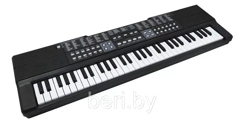 861B Синтезатор пианино, 61 клавиша, с микрофоном, работает от сети, микрофон - фото 2 - id-p110384507