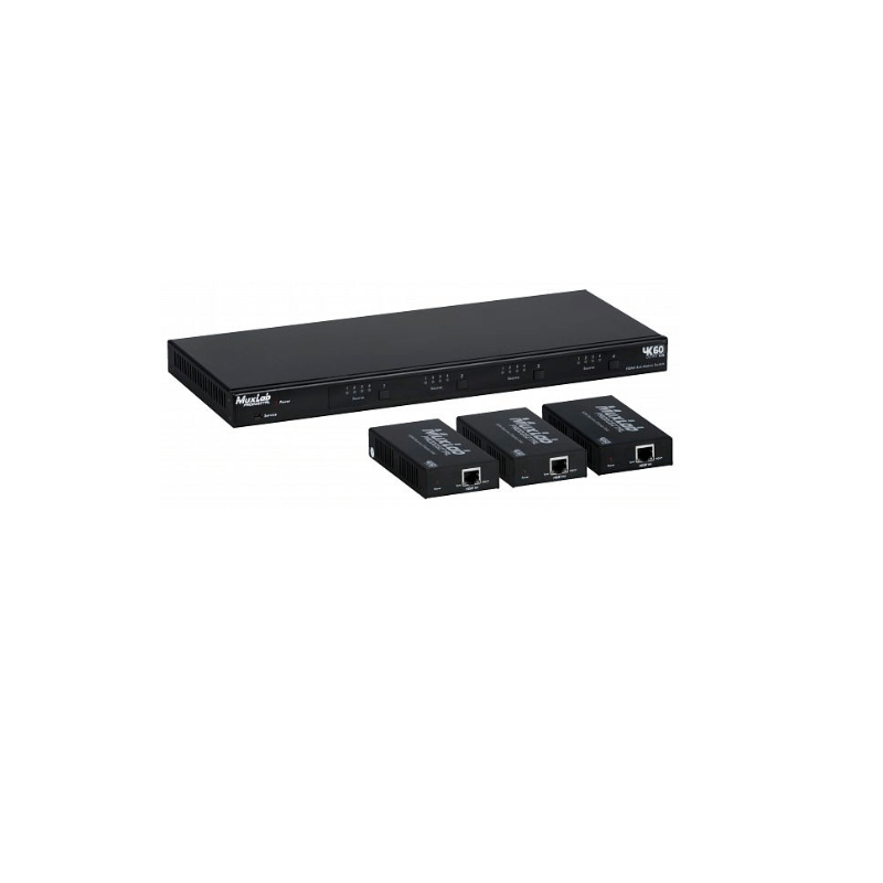 Матричный коммутатор HDMI 4X4 MATRIX SWITCH KIT, HDBT, POC, 4K/60 Muxlab 500412-EU - фото 1 - id-p110384702