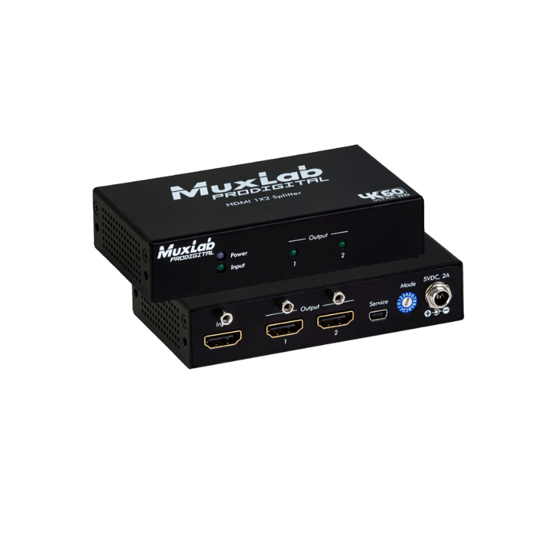 Распределитель сигнала HDMI 1X2 SPLITTER, 4K60 Muxlab 500425