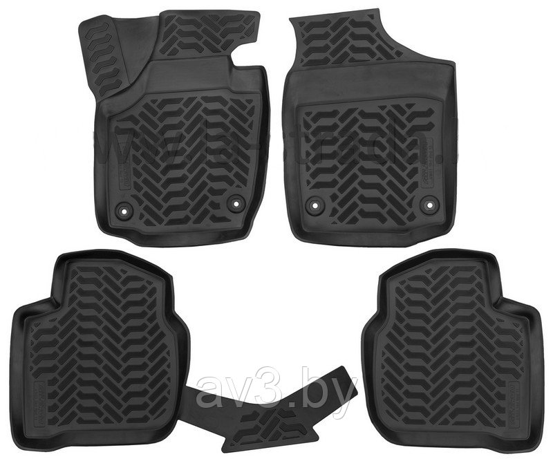 Коврики в салон Skoda Rapid 2013-2020, 2020-2022, 3D / Шкода Рапид, Seat Toledo 4 2013- [61603] (Ail