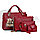 Комплект сумочек Fashion Bag под кожу питона 6в1 Красный, фото 9