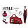 Комплект сумочек Fashion Bag под кожу питона 6в1 Красный, фото 10