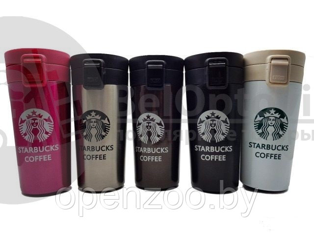 Термокружка Starbucks с фильтром Coffee (прорезиненное дно), 380 ml Белая - фото 2 - id-p110452678