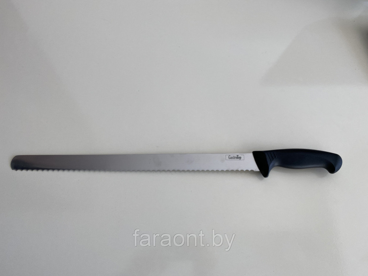 Нож для шаурмы 394 мм с зубчиками (нержавеющий) - фото 1 - id-p110453136