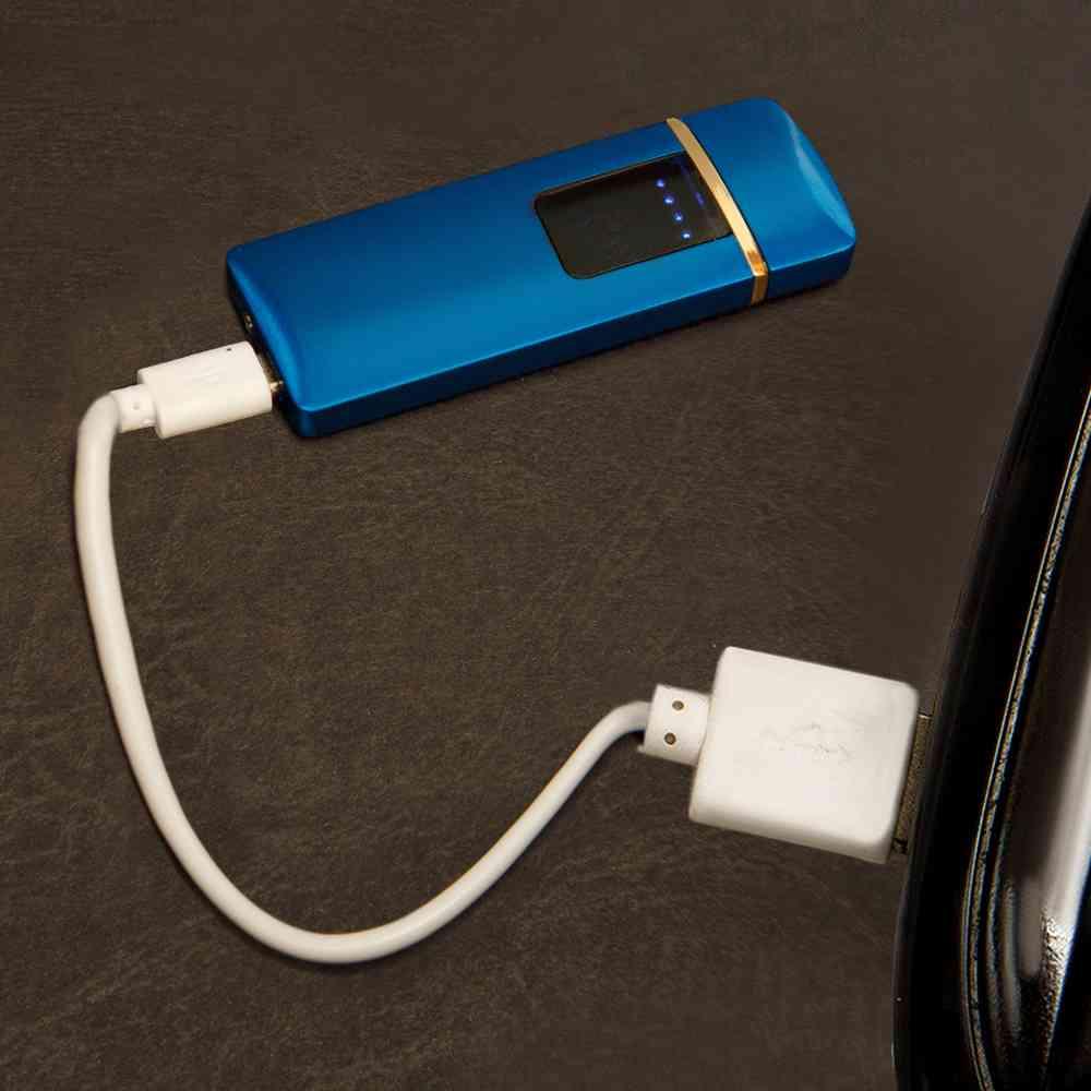 USB зажигалка сенсорная Синяя прямоугольный дисплей - фото 5 - id-p110489112