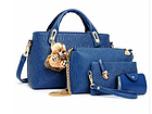 Набор женских сумок 4 в 1 (Цвет синий), фото 2
