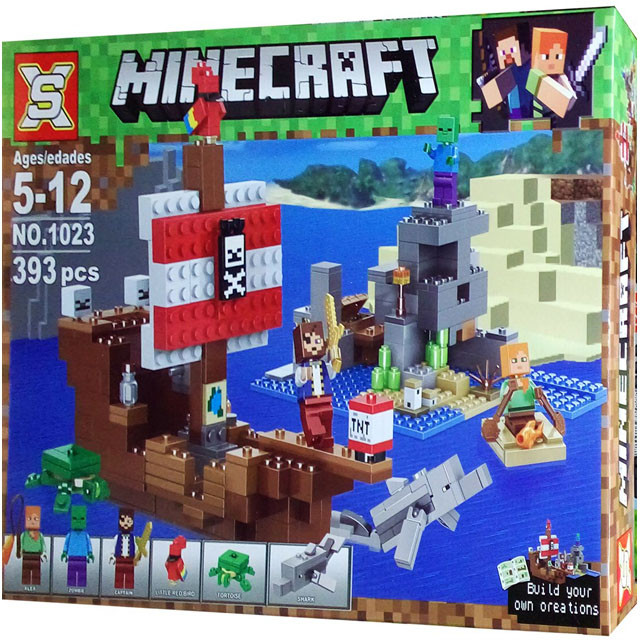 Конструктор SX1023 Minecraft Приключения на пиратском корабле (аналог Lego Minecraft 21152) 393 детали - фото 1 - id-p110548782