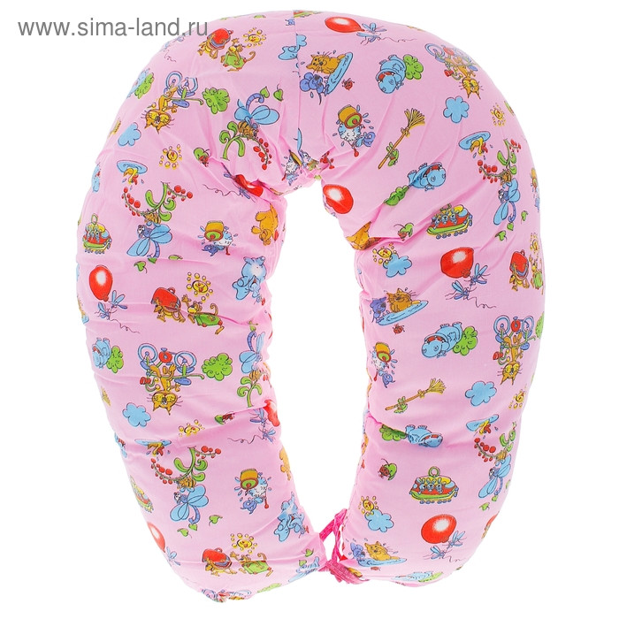 Подушка для беременных и кормления, цвет розовый микс