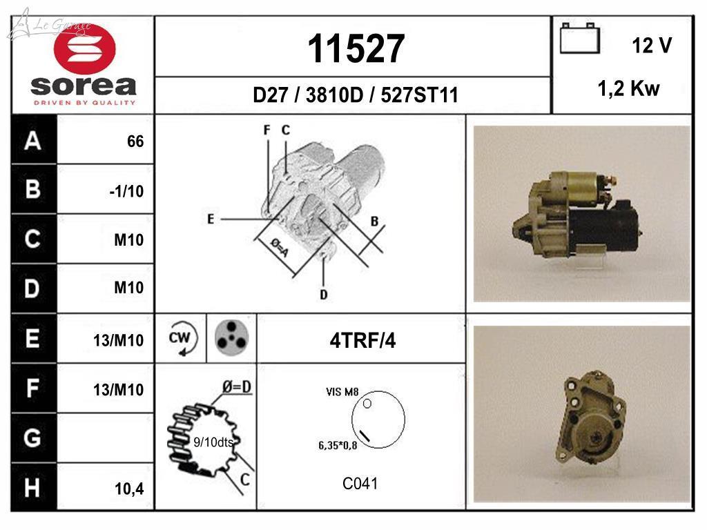 Стартер запуска двигателя, EAI, 11527 (111251, CS681)