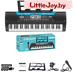 Детский синтезатор пианино с микрофоном и USB, арт. 328-08 (ВТ)