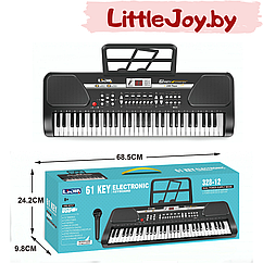 Детский синтезатор пианино с микрофоном и USB, арт. 328-12 (ВТ)